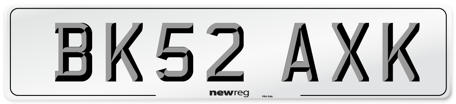 BK52 AXK Number Plate from New Reg
